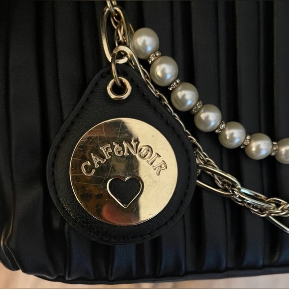 Cafe Noir Faux Leather Y2K Retro Pleated Crossbody/Clutch Handbag *Minor Flaws* - Picture 7 of 11